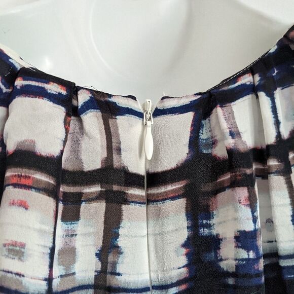 Parker Silk abstract pattern jabea ruffle collar blouse size XS @Z - Picture 7 of 10